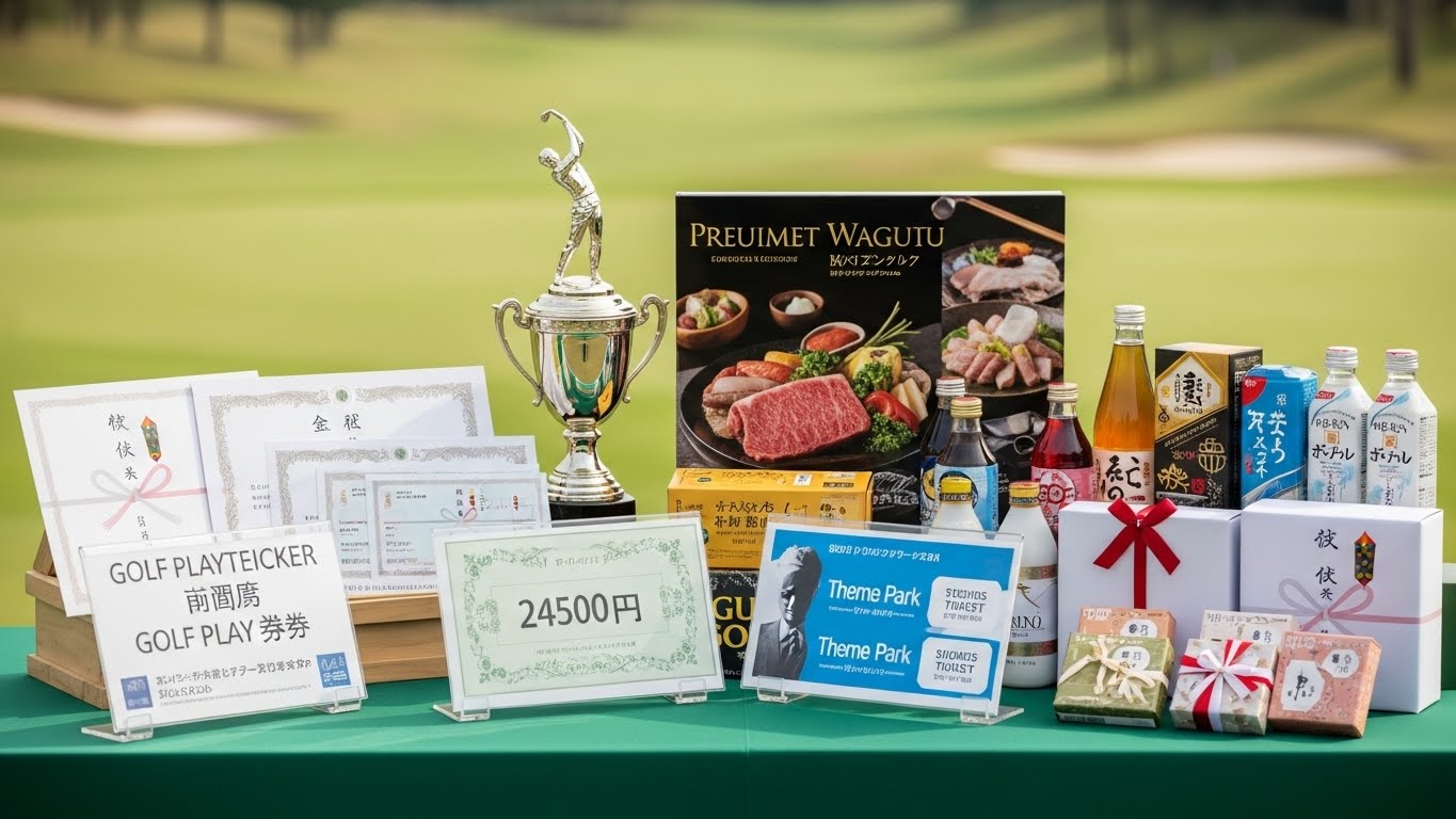 ゴルフコンペ幹事必見!コンペの景品選びのコツとオススメ景品ジャンル紹介!アイキャッチ画像