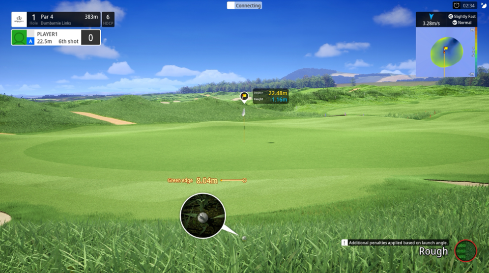 GOLFZON TWOVISIONNX ラフからのアプローチイメージ画像